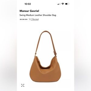 Mansur Gavriel medium swing leather shoulder bag in caramel